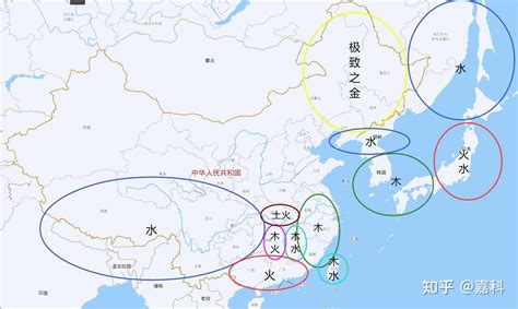 日本五行属什么|东亚地区（中日韩）五行属性图